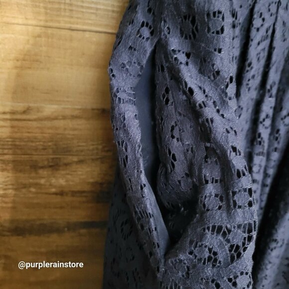 J Crew Floral Crochet Lace Fit & Flare Dress 14 Ethereal Dark Coquette Feminine - Picture 5 of 11